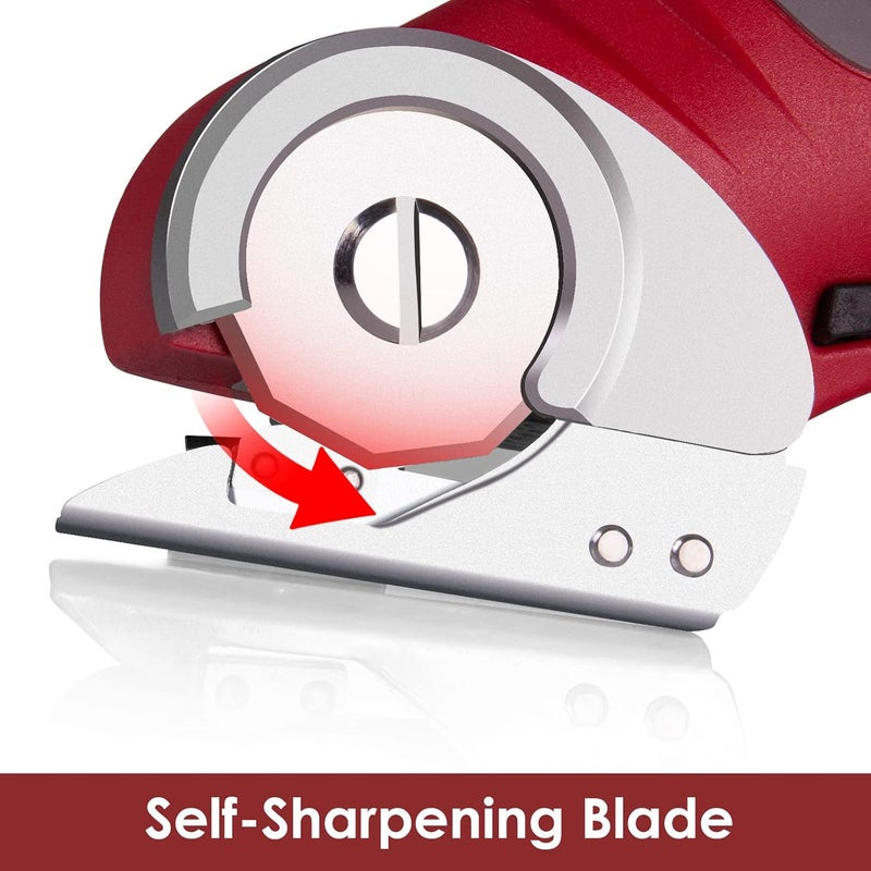 Matework Cordless Electric Scissors, 4V Multi-Cutter with Suitcase, 2000 mAh Cardboard Cutter with Self-sharpening Blade, Power Rotary Scissors for Carpet Leather - Image 4